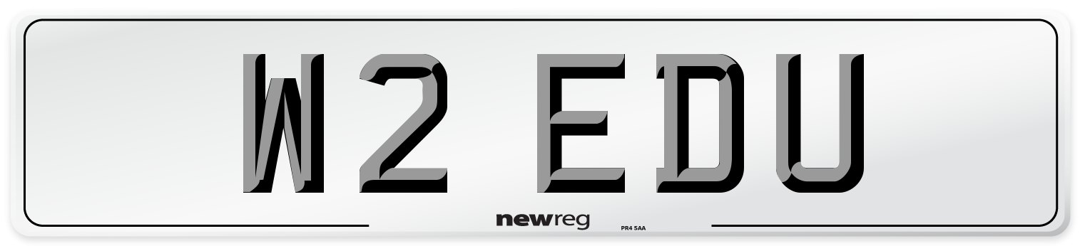 W2 EDU Number Plate from New Reg
